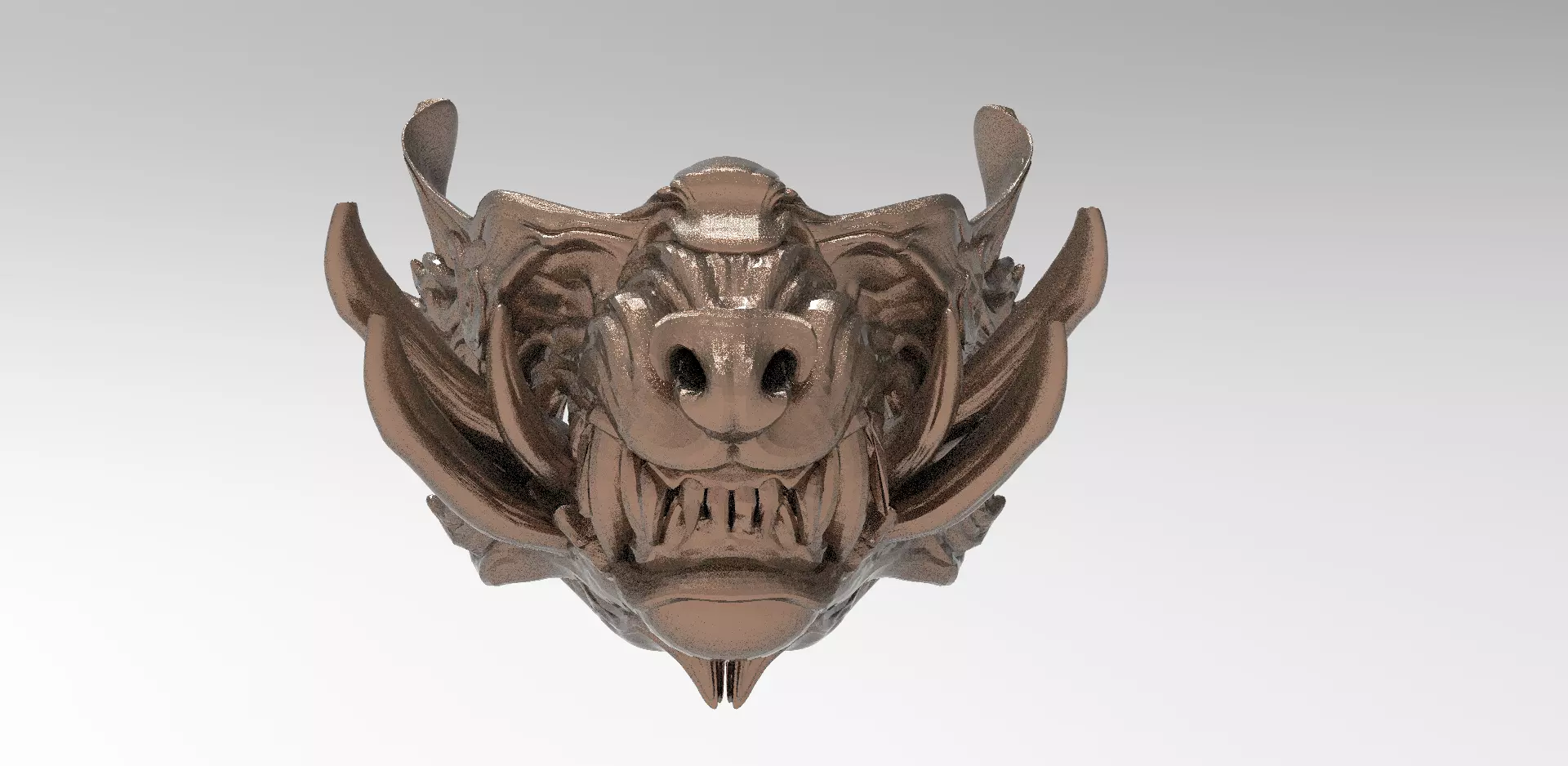 Samurai Wolf Spirit Mask 2 3D model_0
