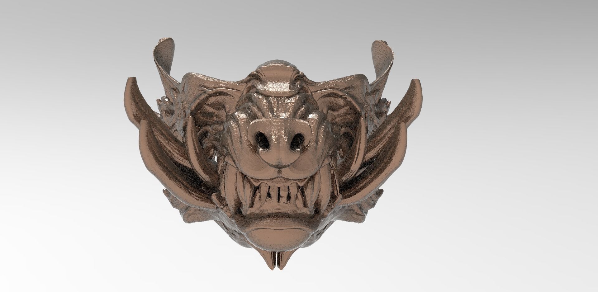 Samurai Wolf Spirit Mask 2 3D model_1
