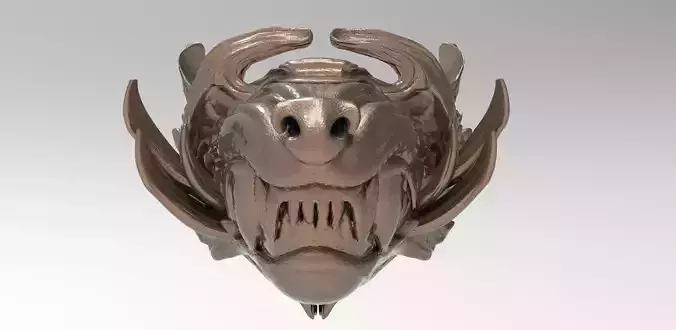 Samurai Demon Wolf Spirit Mask 3D model