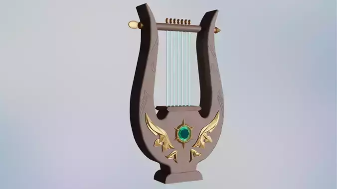 Genshin Impact - Ventis harp 3D print model Genshin Impact - Ventis harp 3D print model