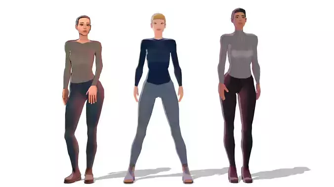 Stylized Womans  3D Model Collection