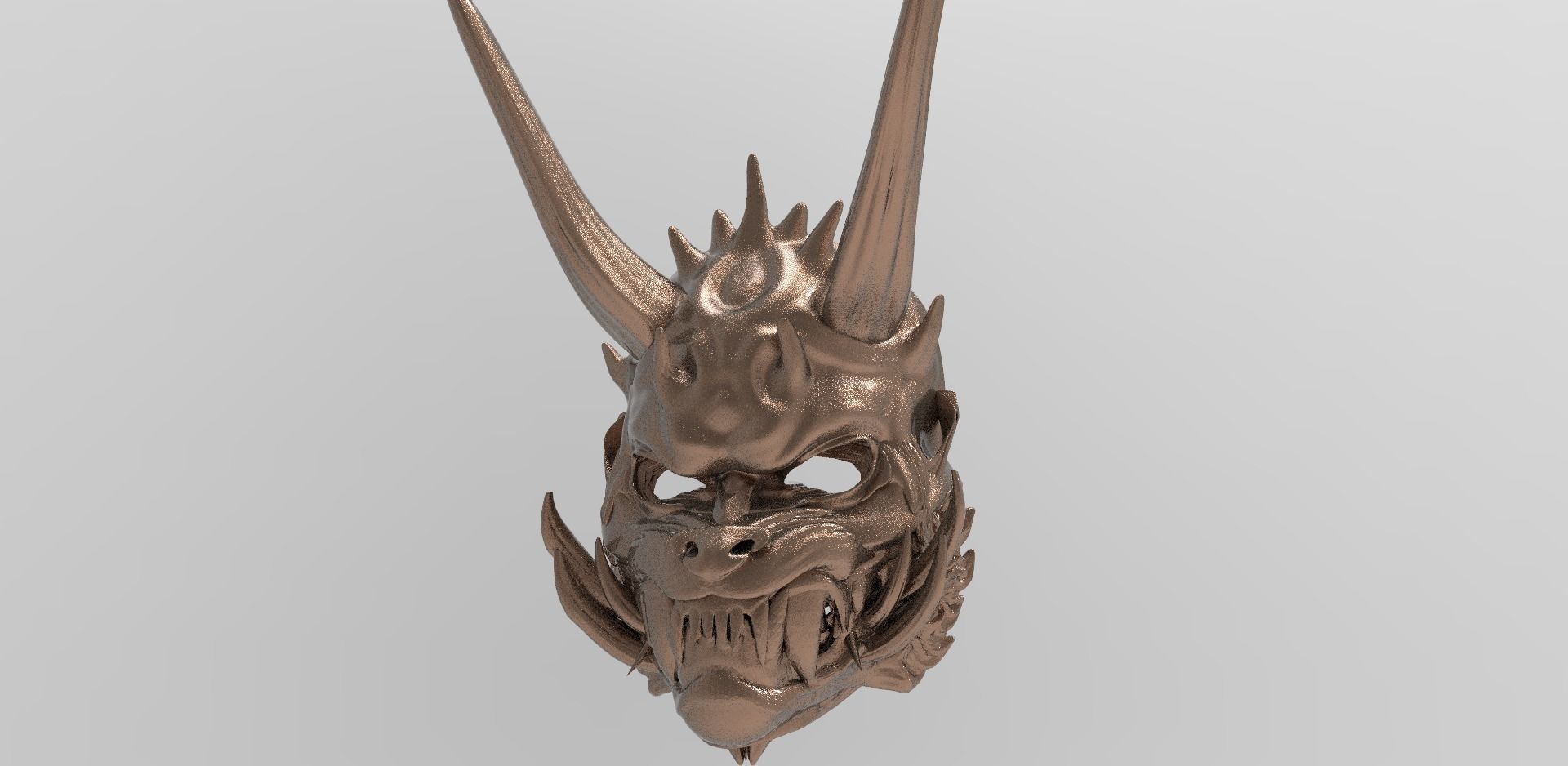 Demon Oni Mask 2  3D model_1
