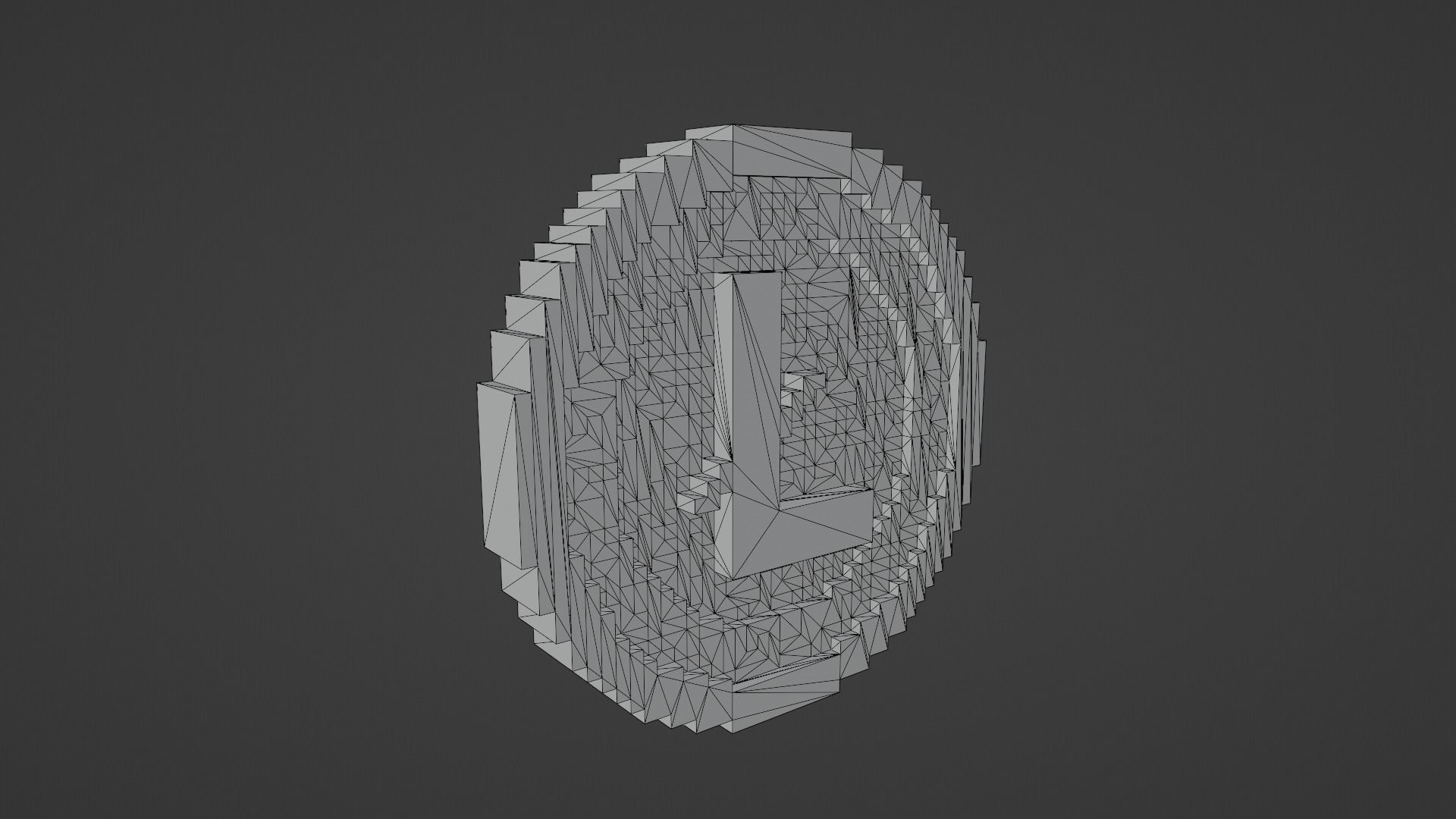 Voxel Litecoin Low-poly 3D model_4