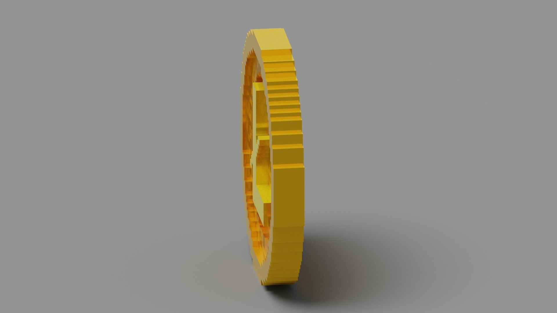 Voxel Litecoin Low-poly 3D model_16