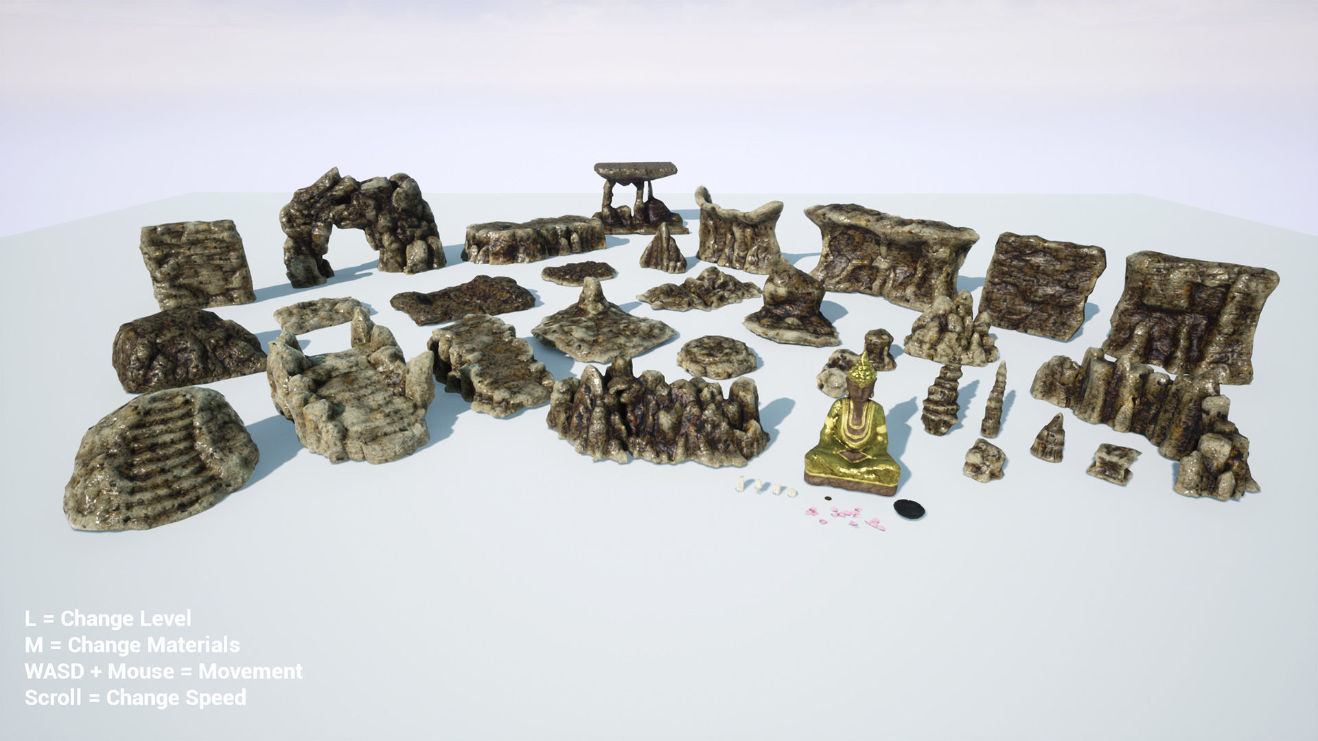 Ancient Modular Fantasy Cave - UE4 Low-poly 3D model_19