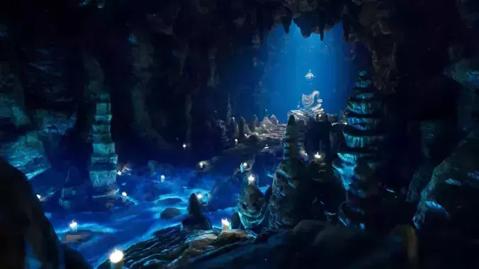 Ancient Modular Fantasy Cave - UE4 Low-poly 3D model
