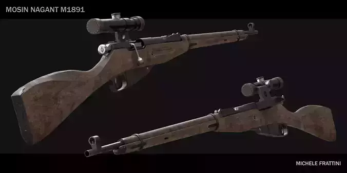 Mosin Nagant - OpenSubdiv-Ready - Rigged - 4K 3D model