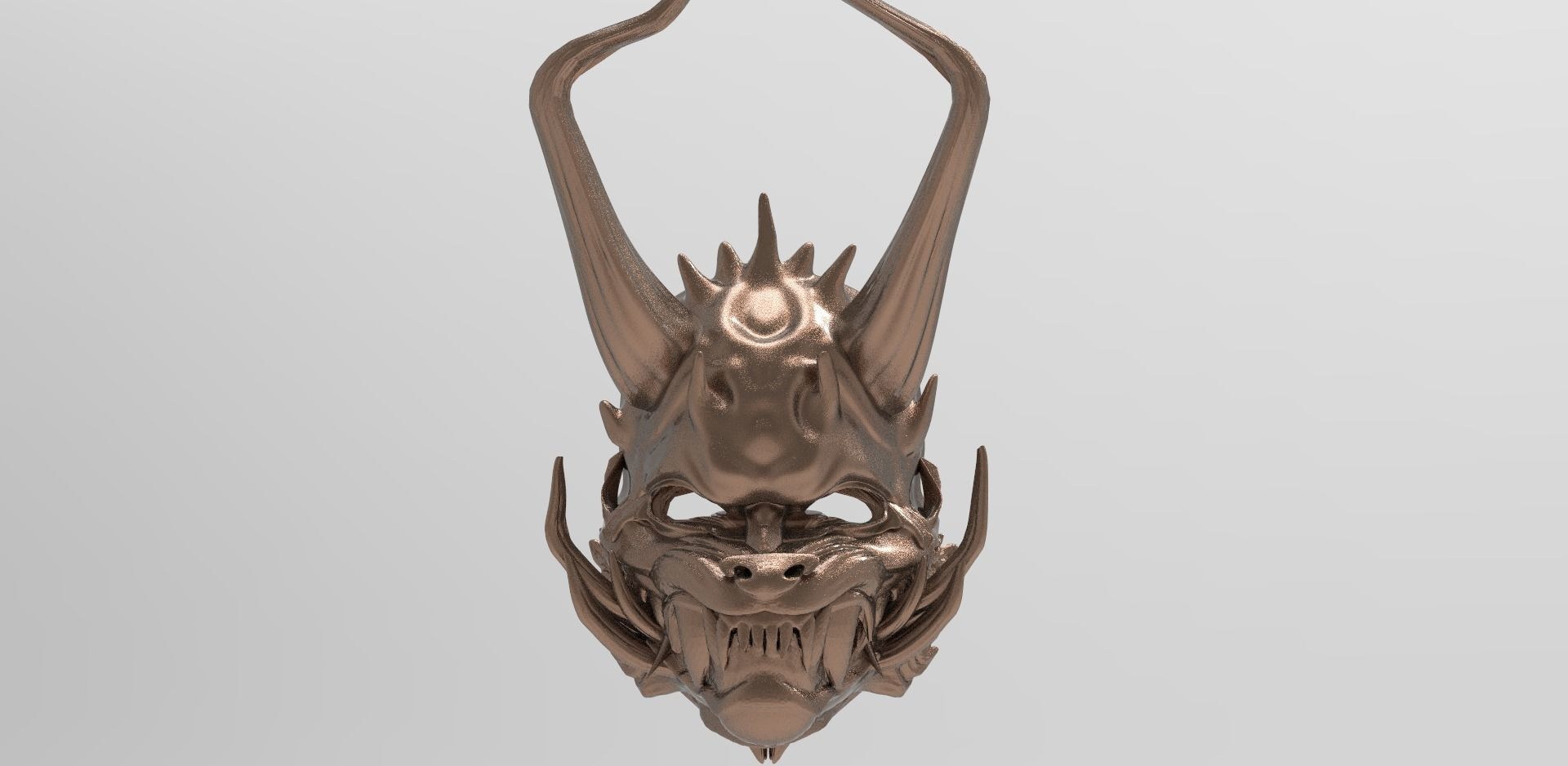Japanese Demon Oni Mask 3D model_1