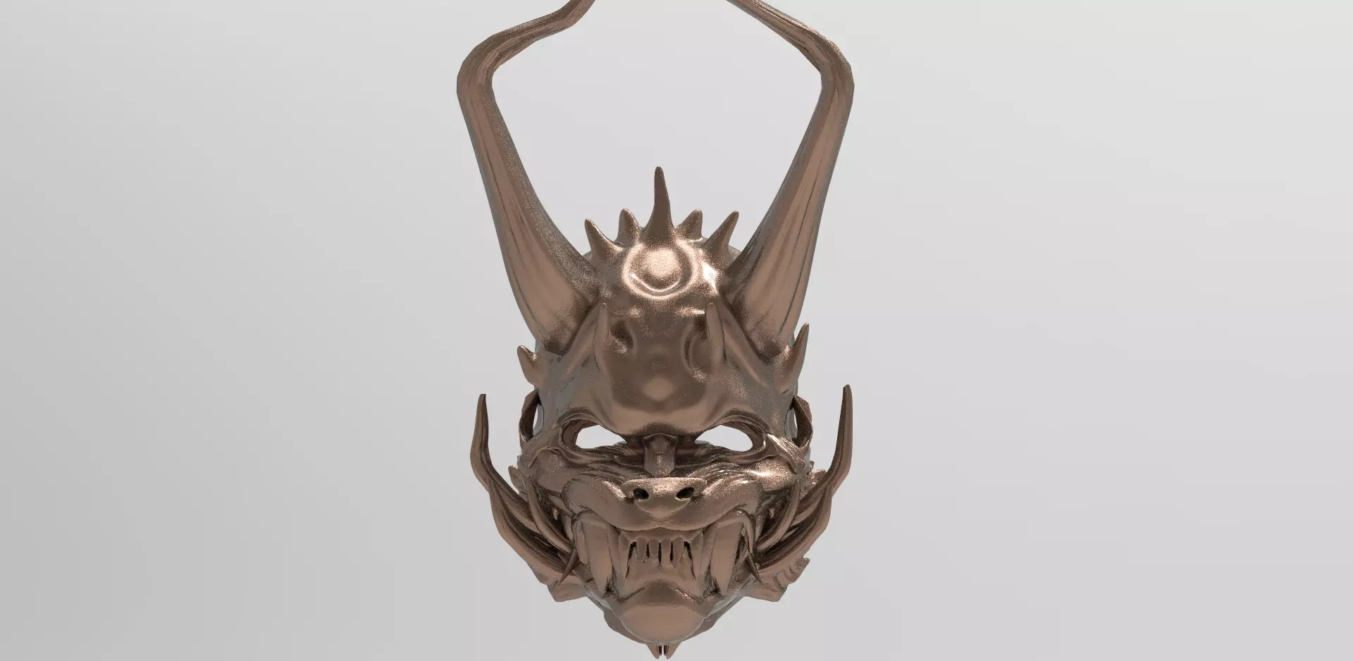 Japanese Demon Oni Mask 3D model_0