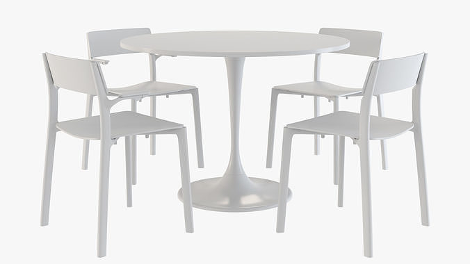 ikea chair janinge and table docksta 3D model