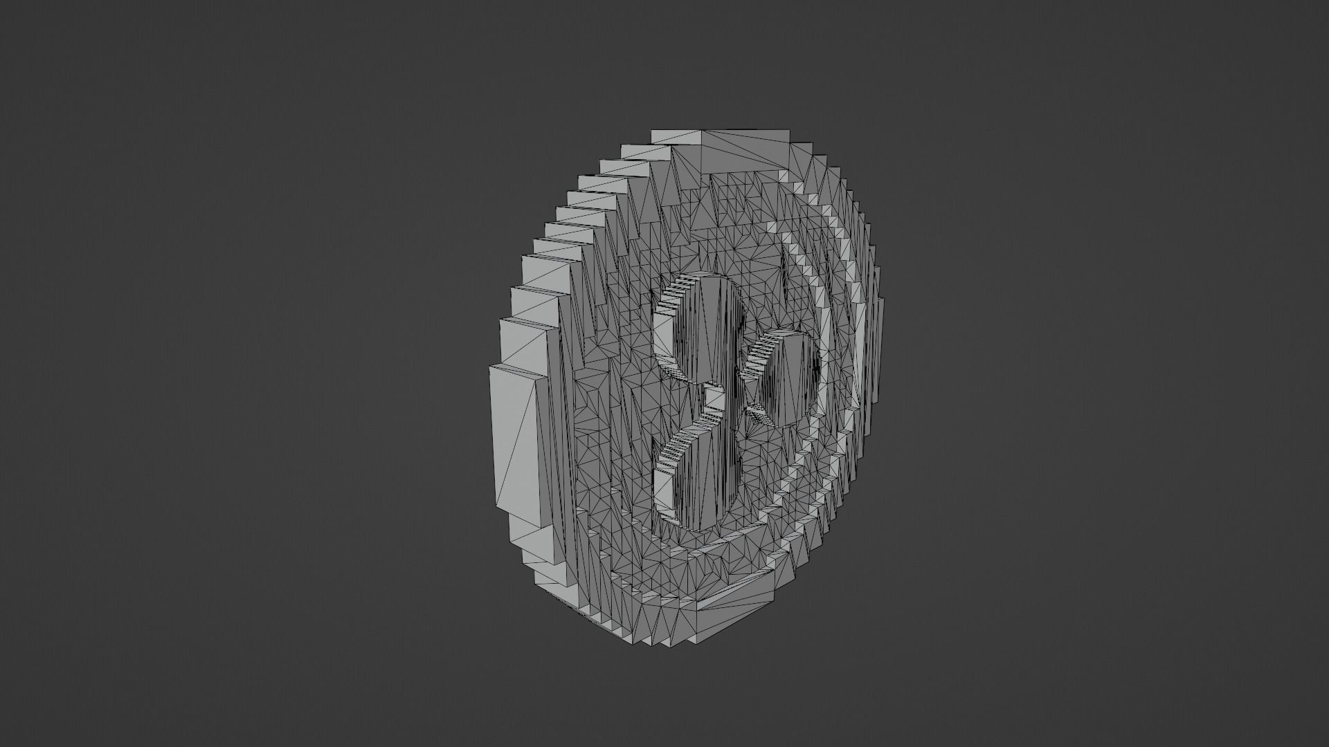 Voxel Ripple Coin Low-poly 3D model_4