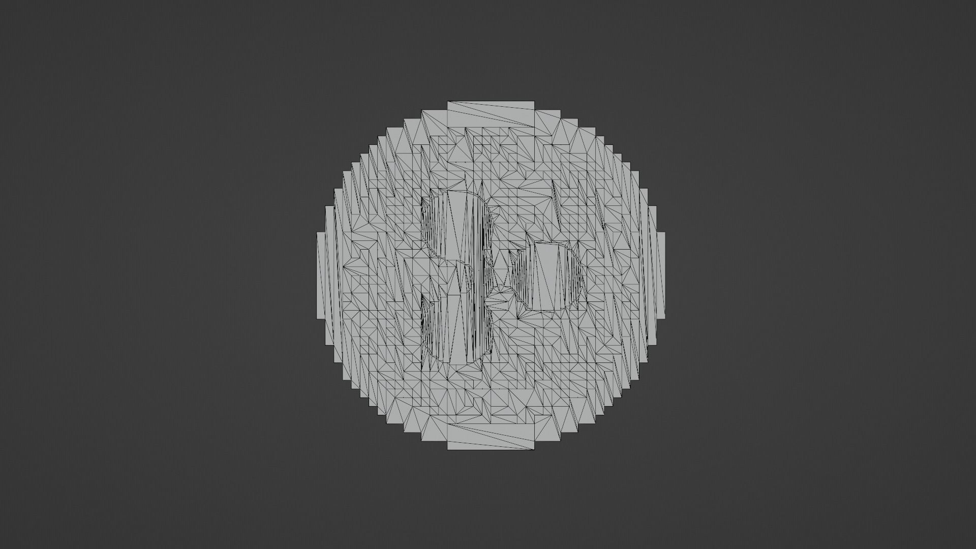Voxel Ripple Coin Low-poly 3D model_6