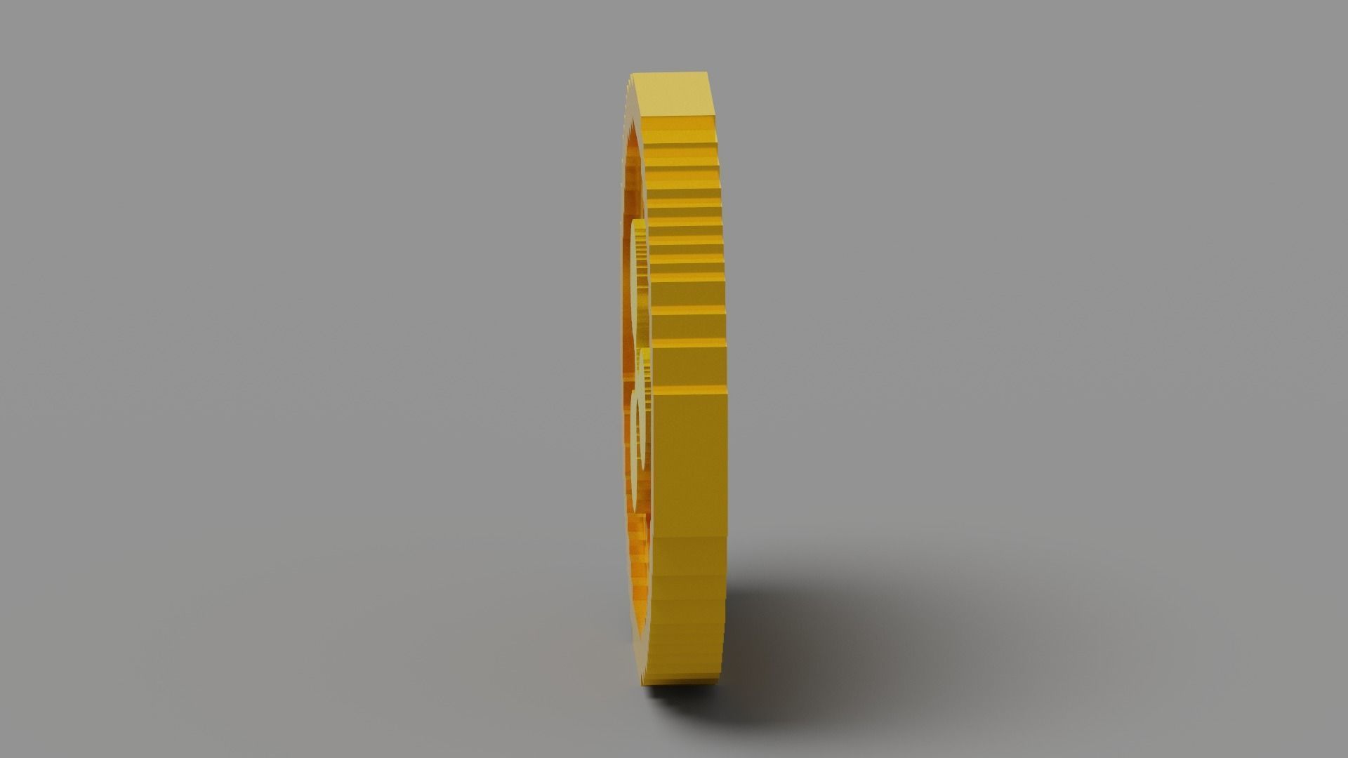 Voxel Ripple Coin Low-poly 3D model_14