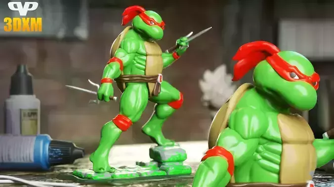 TMNT Raphael STL for 3D Printing ChibiSTL 3DXM
