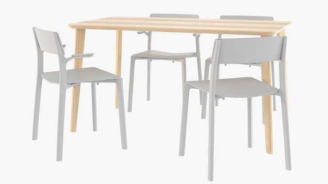ikea chair janinge and table lisabo 3D model 3