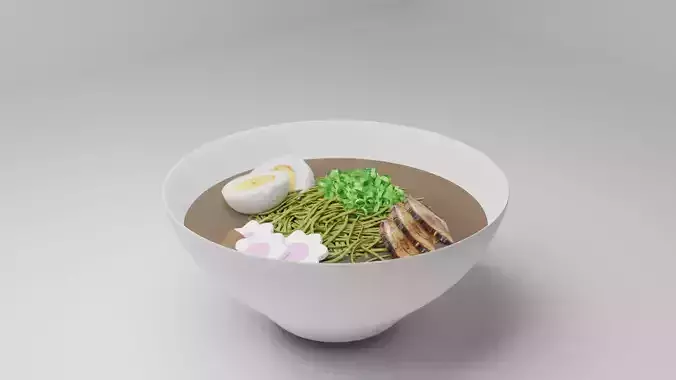 Ramen bowl of with eggs and vegetables