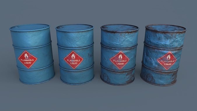 a barrel for storing flammable liquids Low-poly 3D model