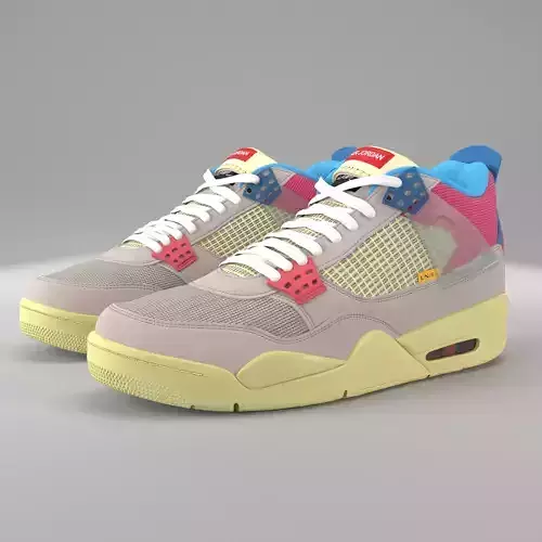 Air Jordan 4 Retro Union LA Guava Ice PBR Low-poly 3D model