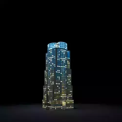 Polycarbonate Model Of Skyscraper At Night