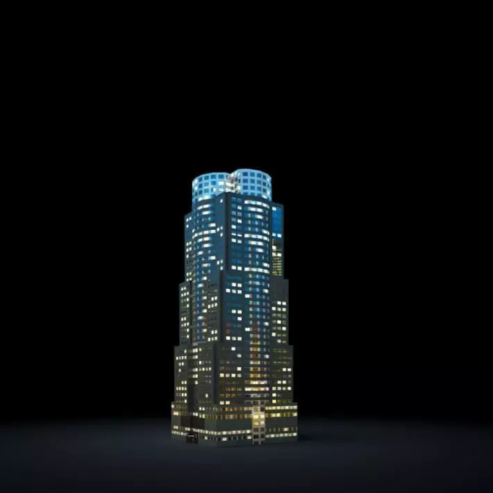 Polycarbonate Model Of Skyscraper At Night 3D model_0