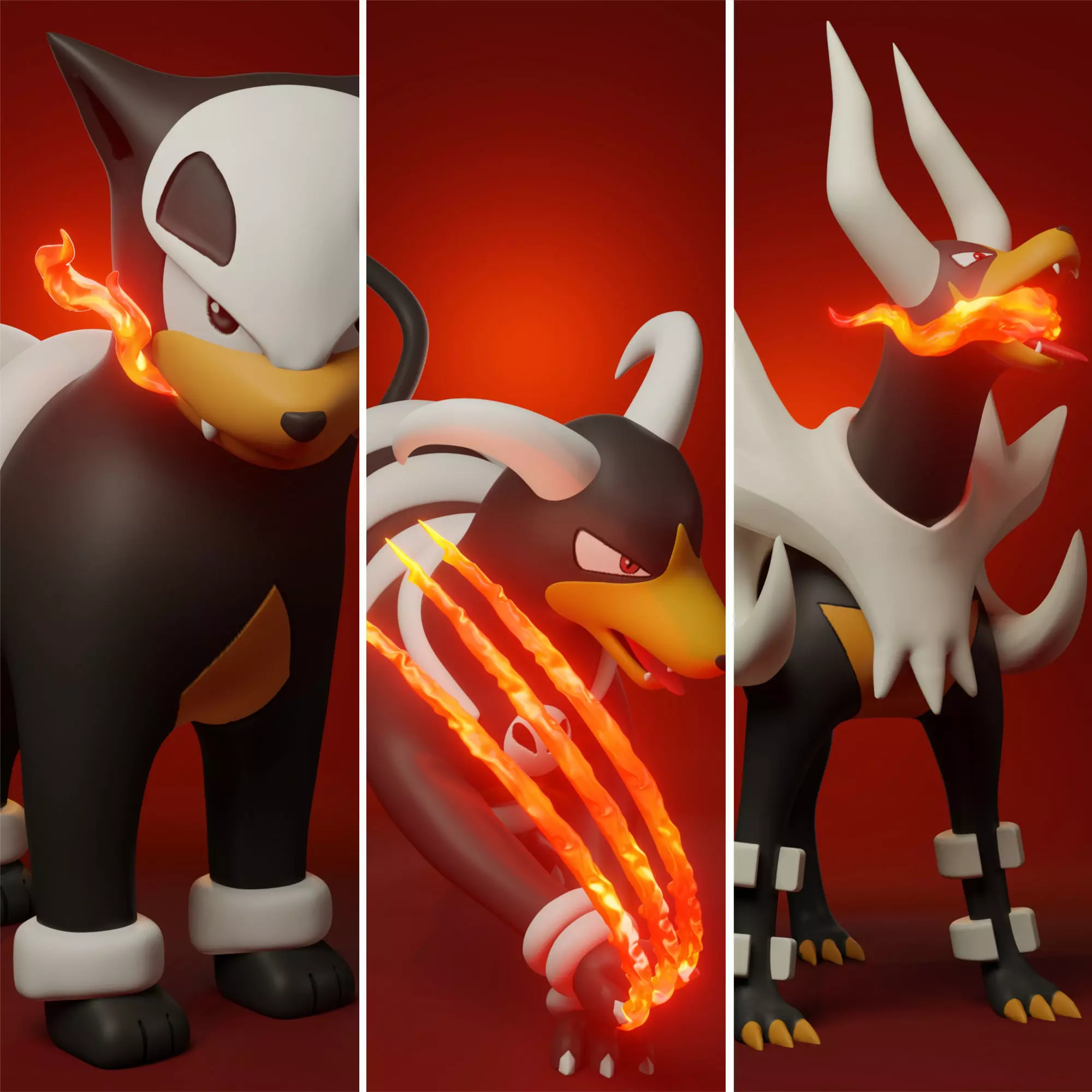 pokemon houndour evolution pack 3D print model_0