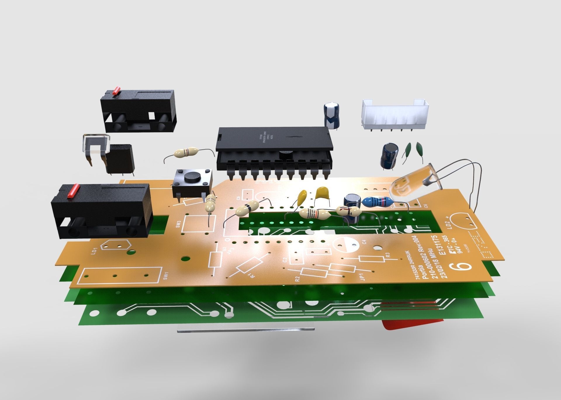 Mouse Circute Board 3D model_5