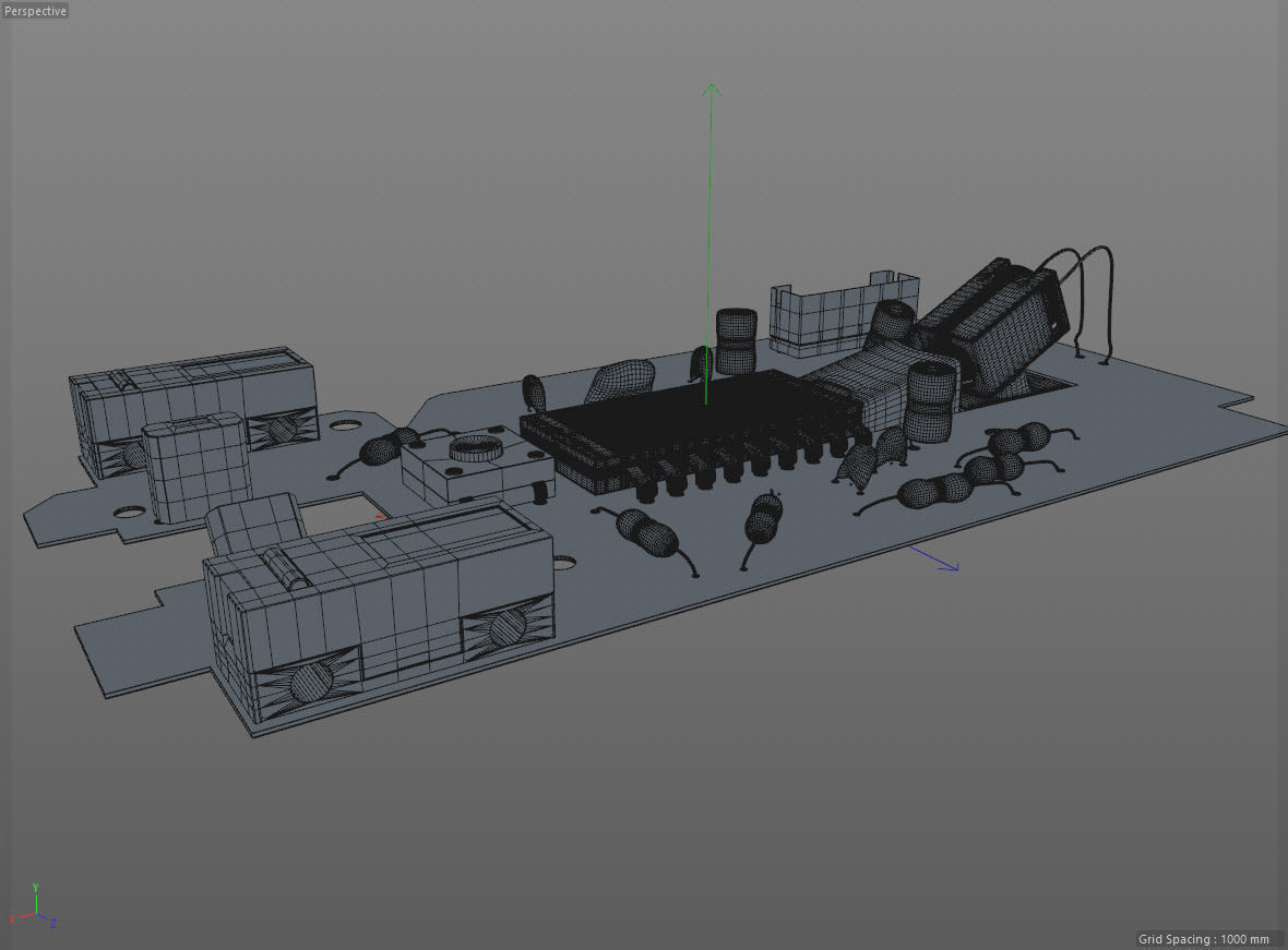 Mouse Circute Board 3D model_12