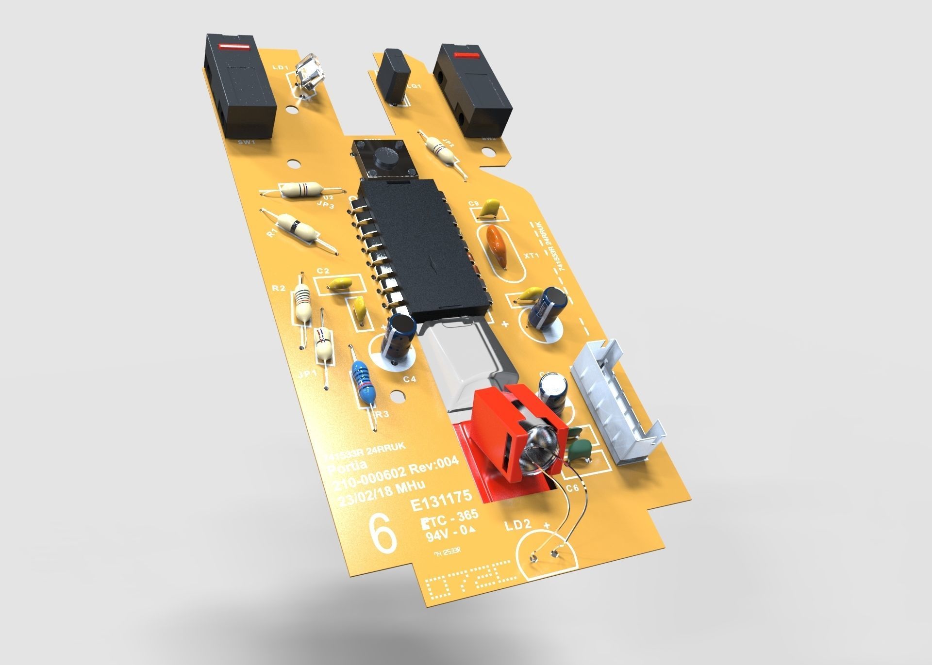 Mouse Circute Board 3D model_4