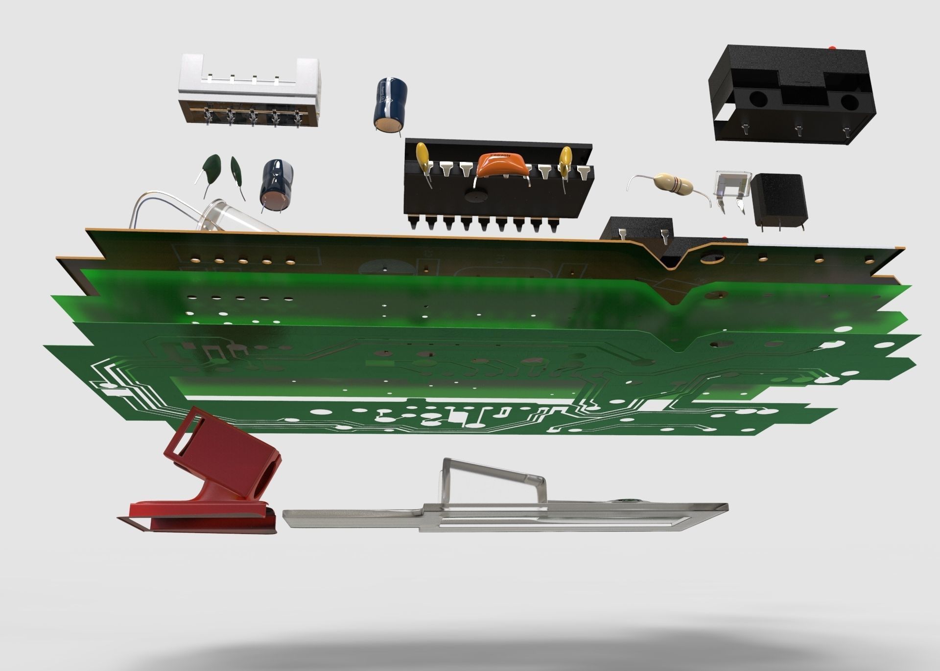 Mouse Circute Board 3D model_2