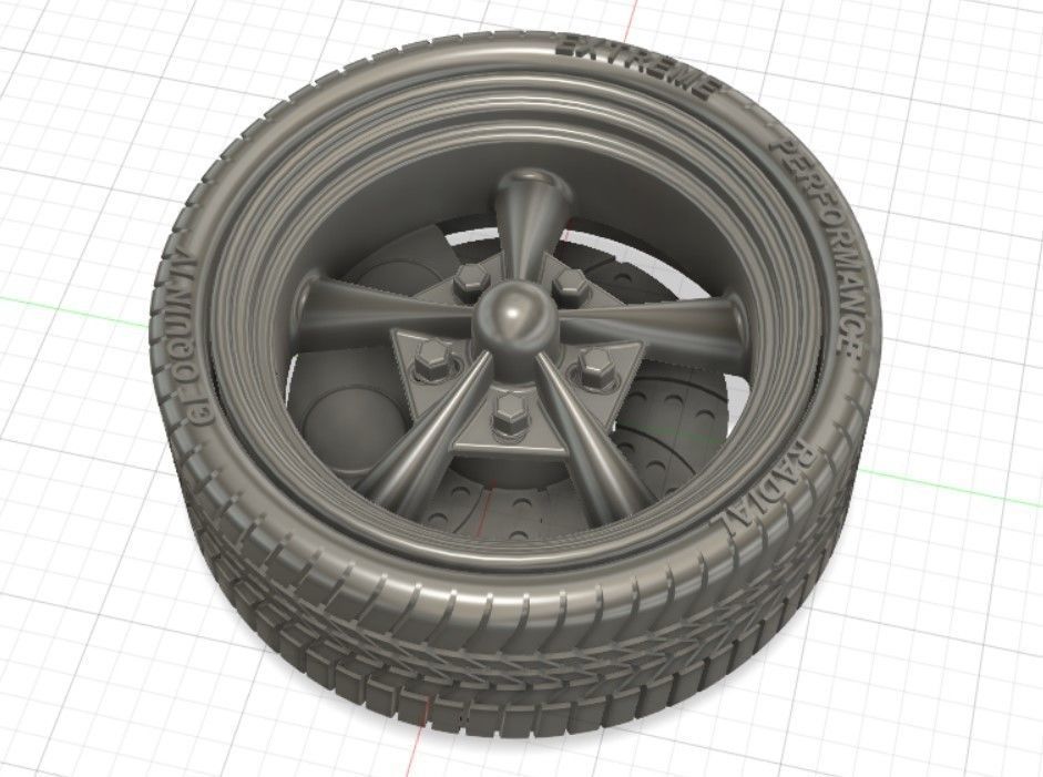 Torq Thrust Wheels with Tires and Brakes for 3D Print 3D print model_2