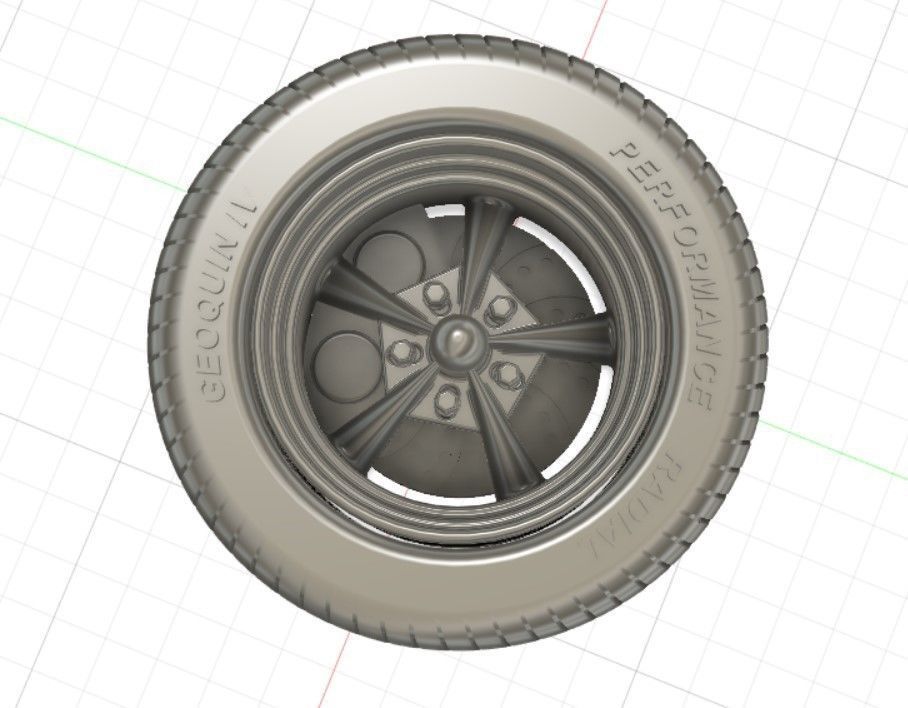 Torq Thrust Wheels with Tires and Brakes for 3D Print 3D print model_4