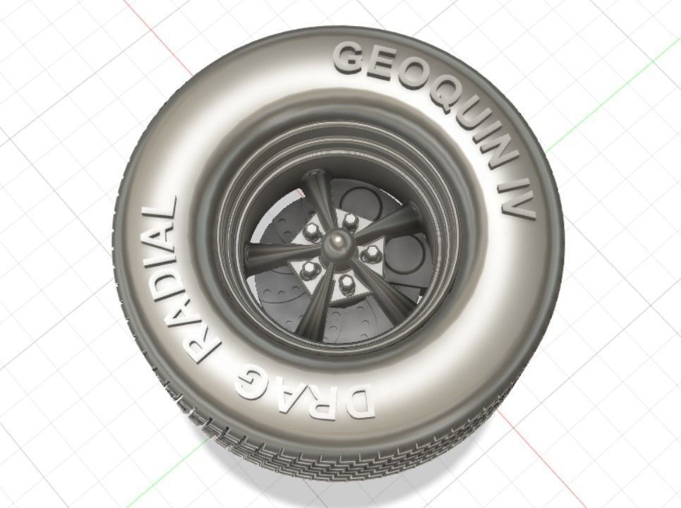 Torq Thrust Wheels with Tires and Brakes for 3D Print 3D print model_1