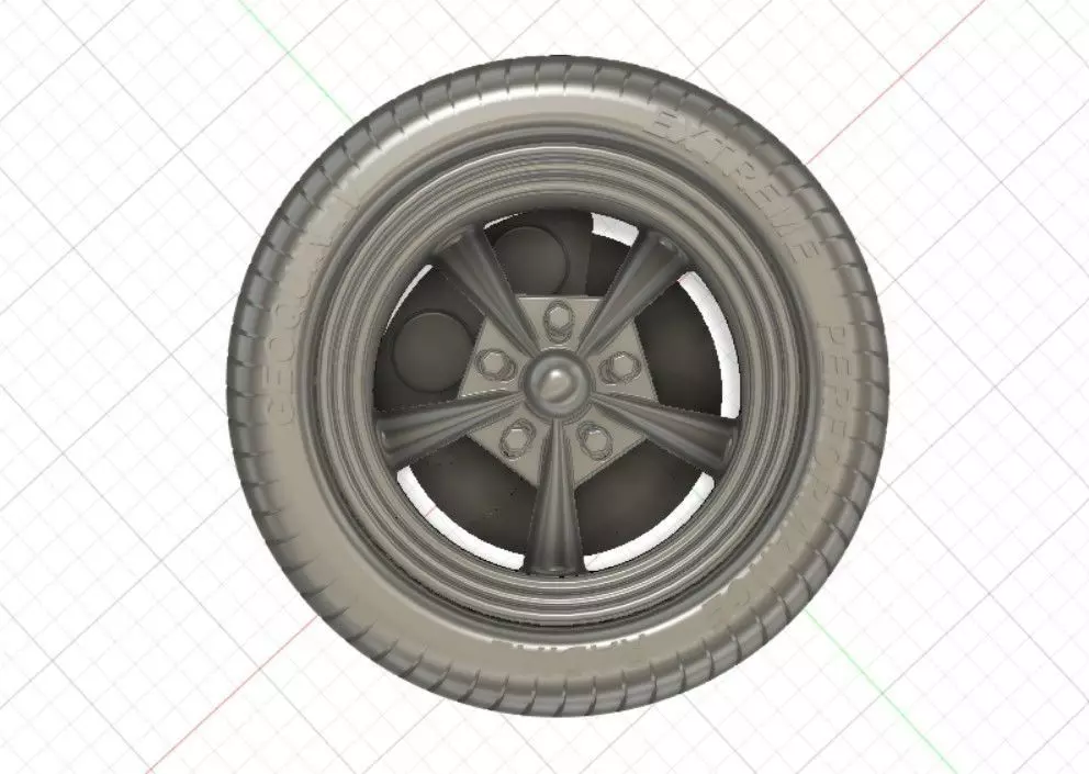 Torq Thrust Wheels with Tires and Brakes for 3D Print 3D print model_0