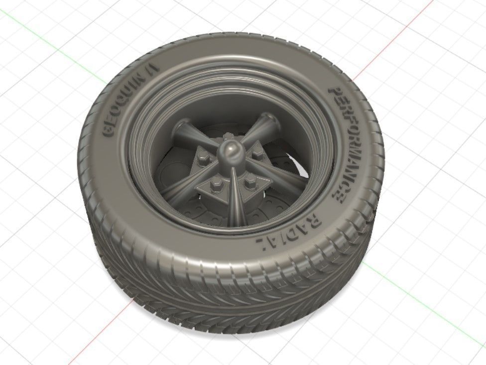 Torq Thrust Wheels with Tires and Brakes for 3D Print 3D print model_3