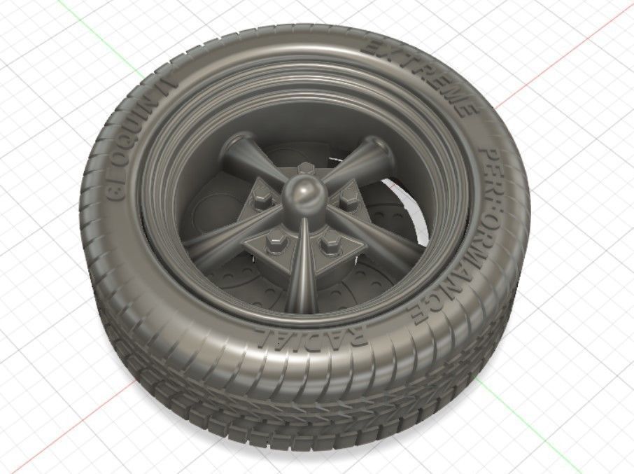 Torq Thrust Wheels with Tires and Brakes for 3D Print 3D print model_12