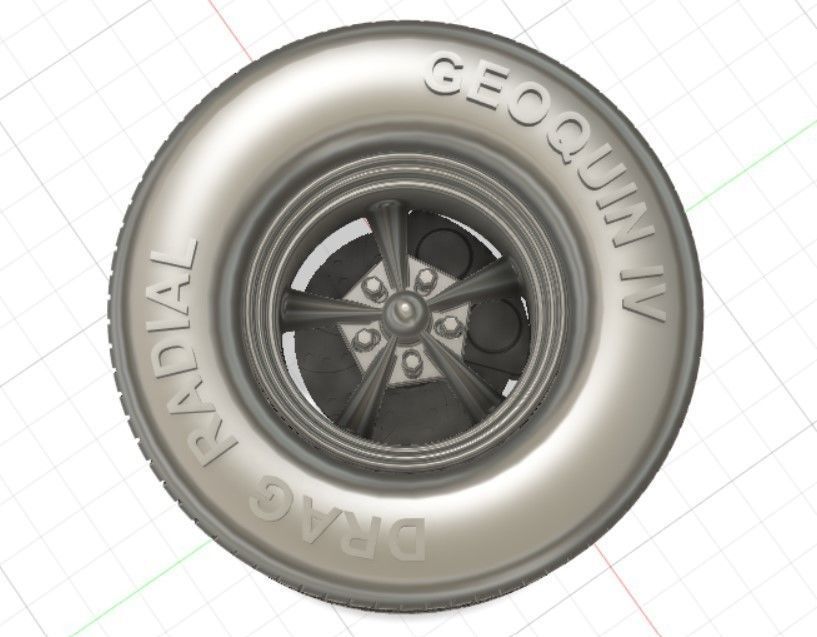 Torq Thrust Wheels with Tires and Brakes for 3D Print 3D print model_5