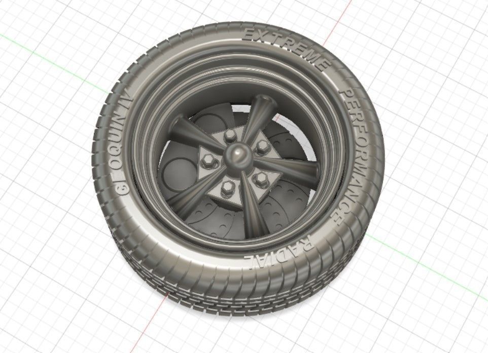 Torq Thrust Wheels with Tires and Brakes for 3D Print 3D print model_19