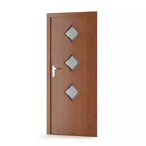 Door With Three Glass Small Window