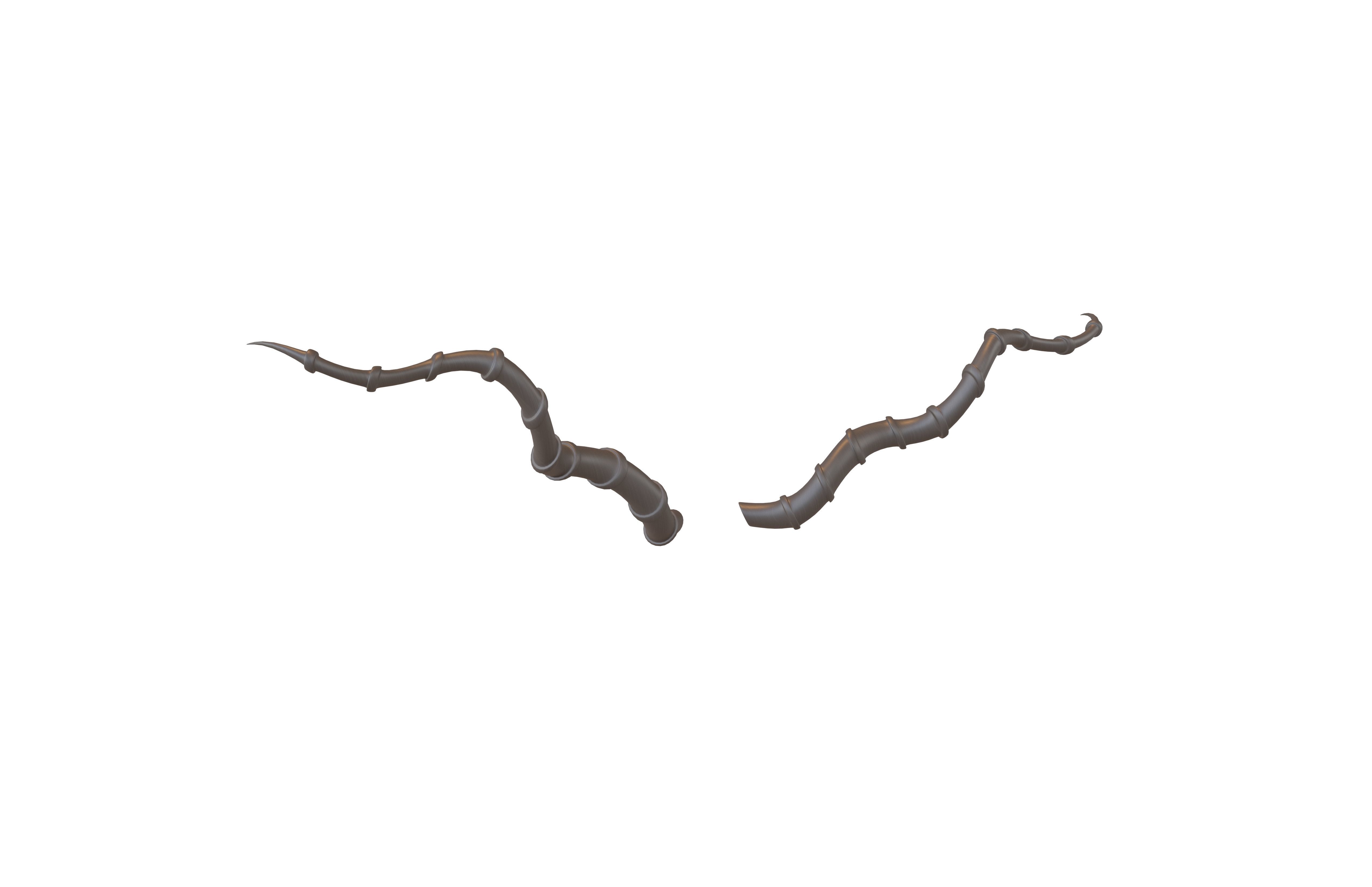 Demon Horn v4 002 Low-poly 3D model_1