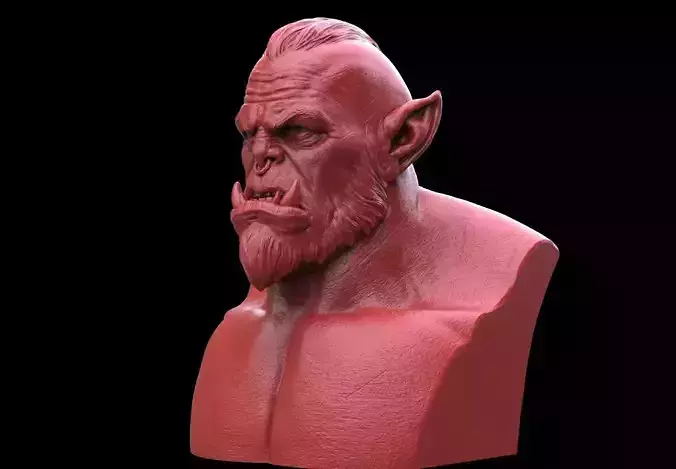 Warcraft Orc Bust 3D print model