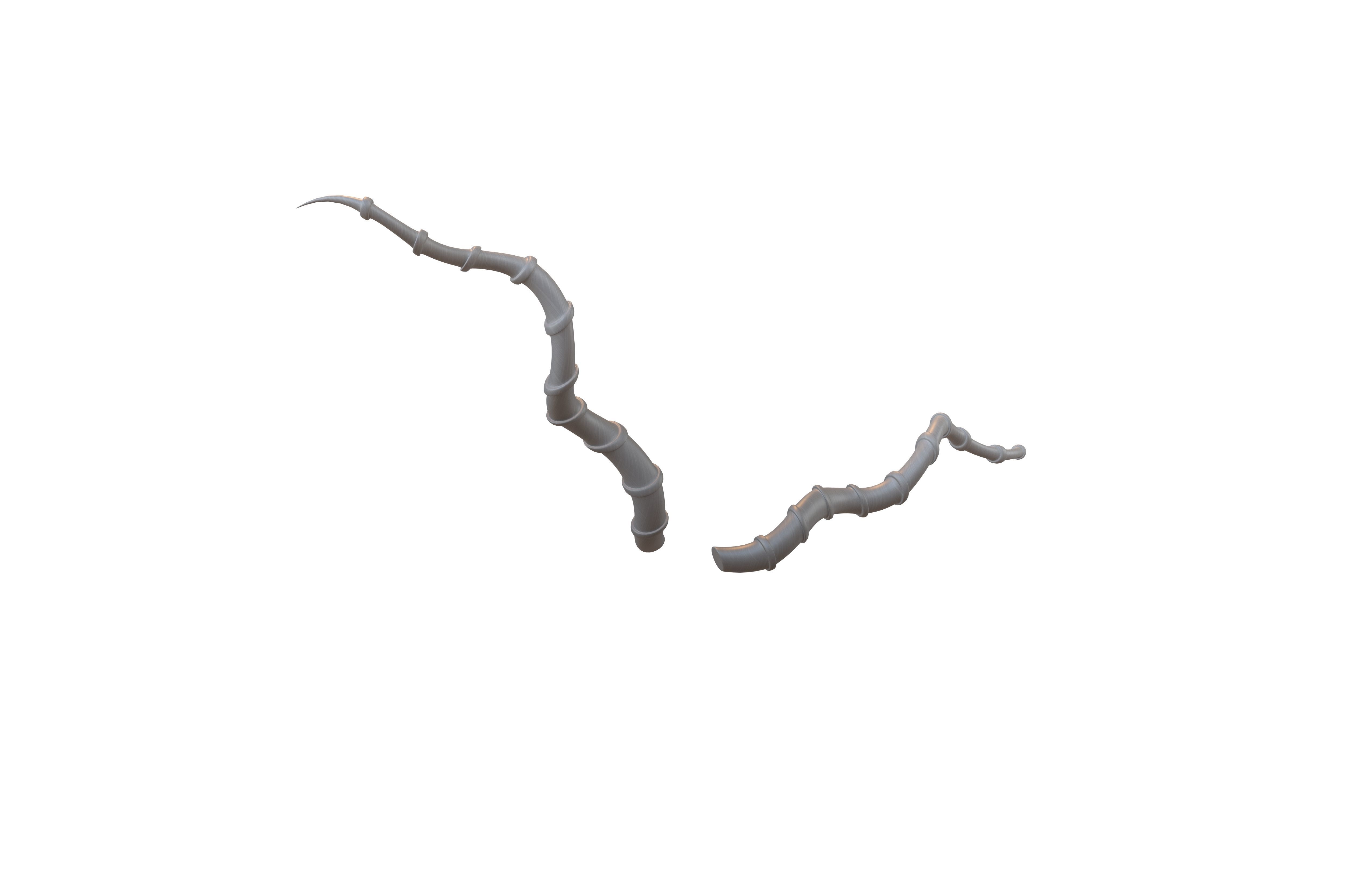 Demon Horn v4 006 Low-poly 3D model_3