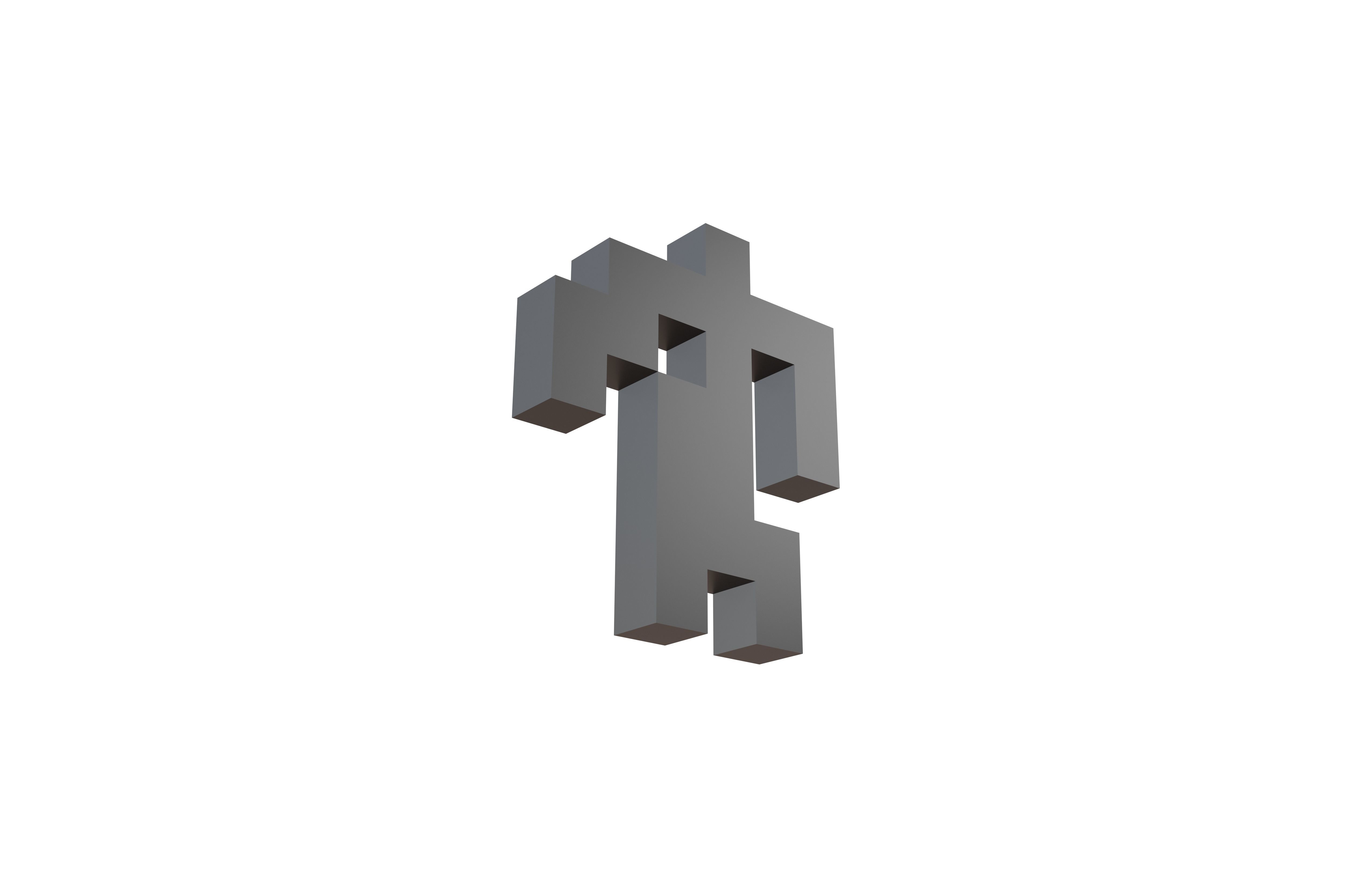 Pixel Men v1 001 Low-poly 3D model_3