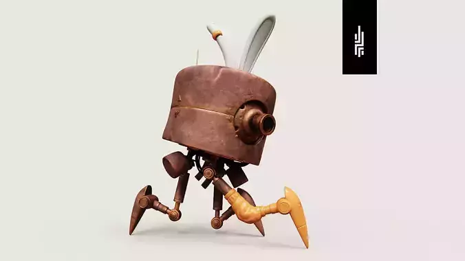 Crawler Robot Rigged Low-poly 3D model