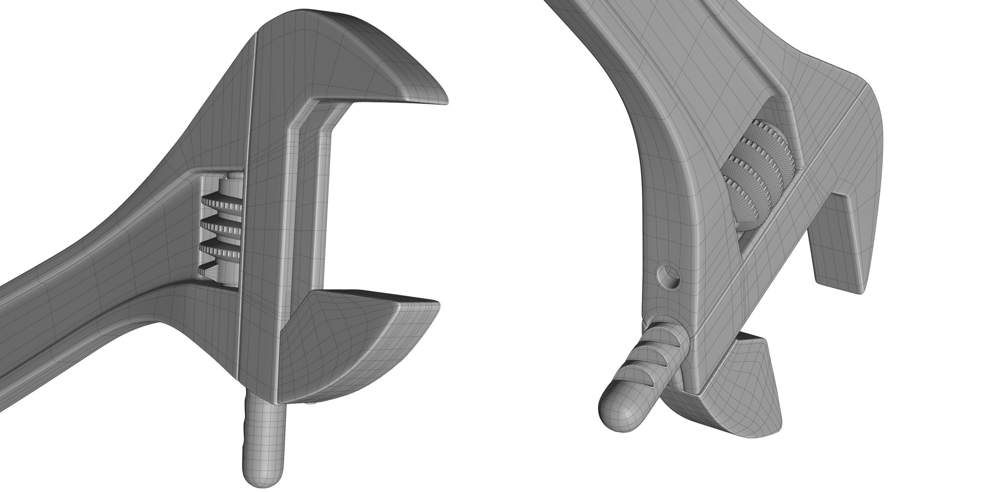 Adjustable Wrench 3D model_2