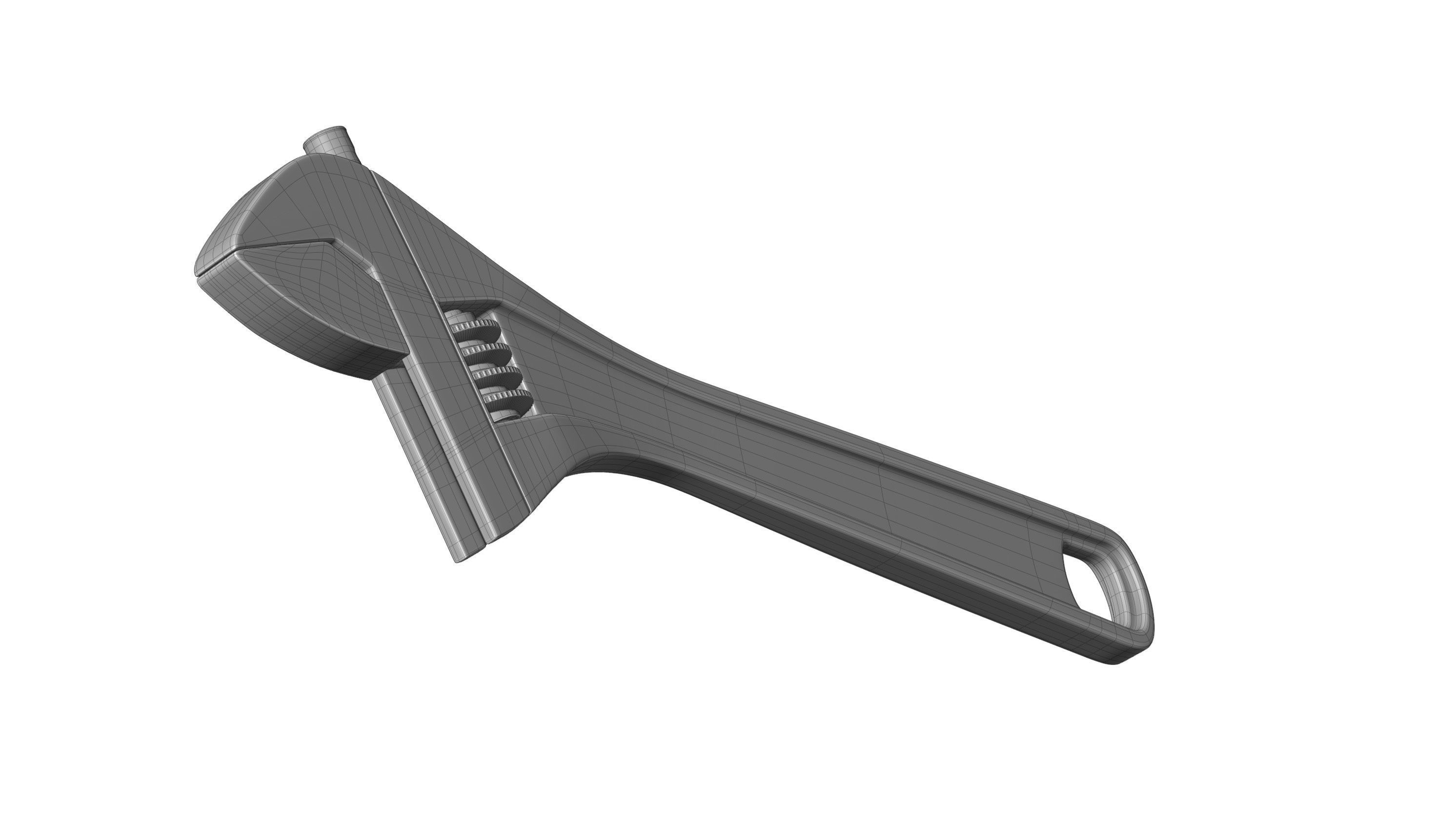 Adjustable Wrench 3D model_11