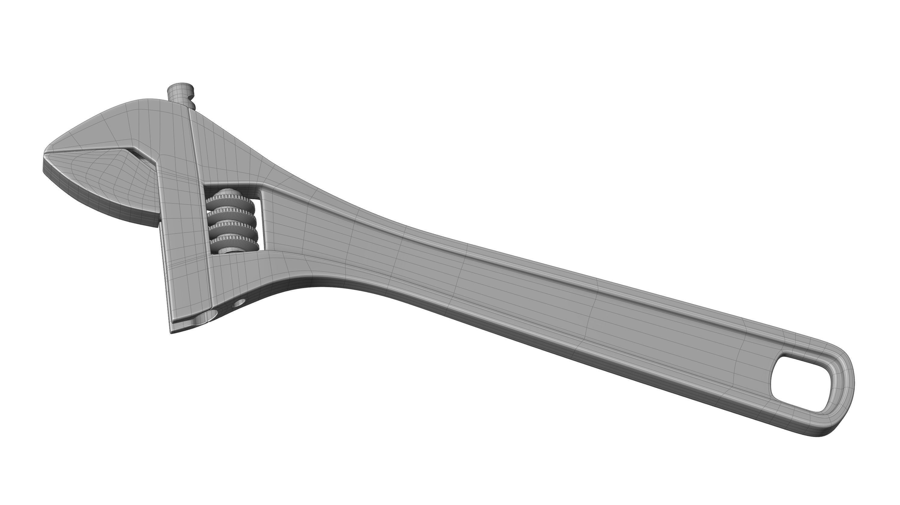 Adjustable Wrench 3D model_18