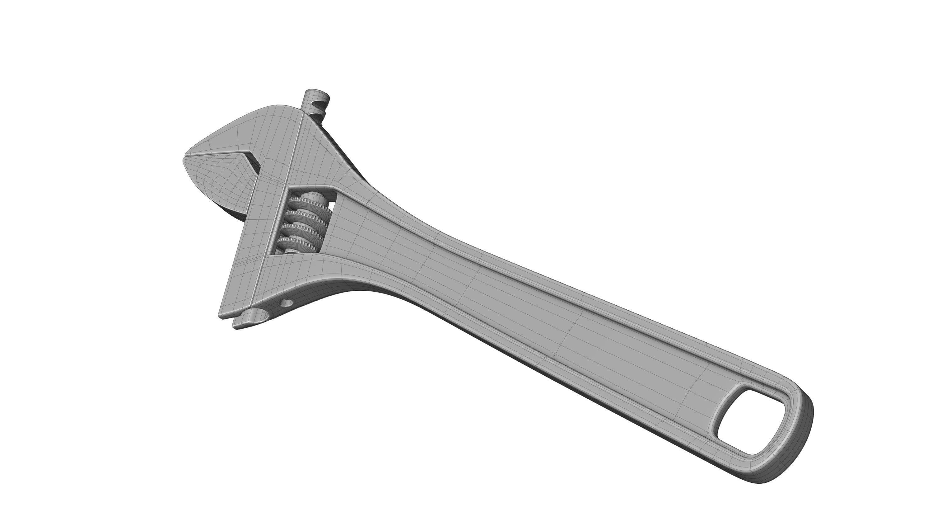 Adjustable Wrench 3D model_17