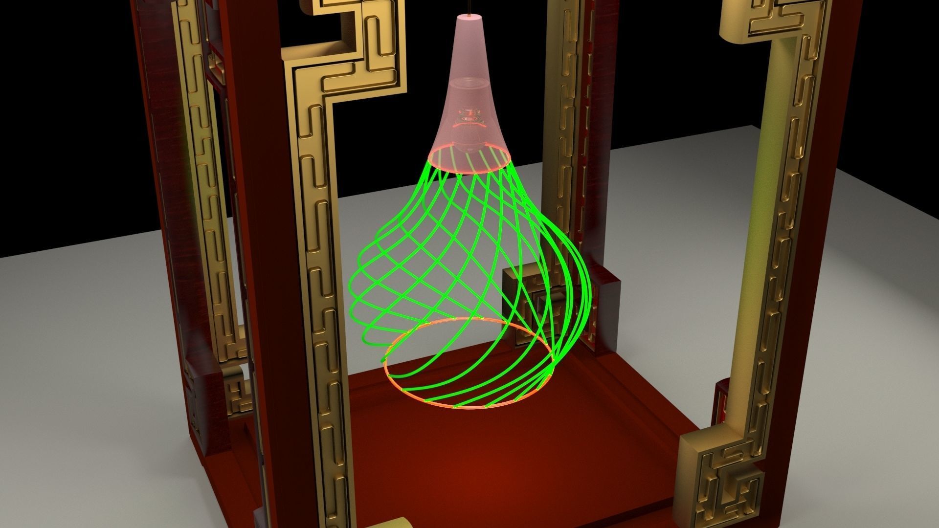 Chinese lantern 3D model_2