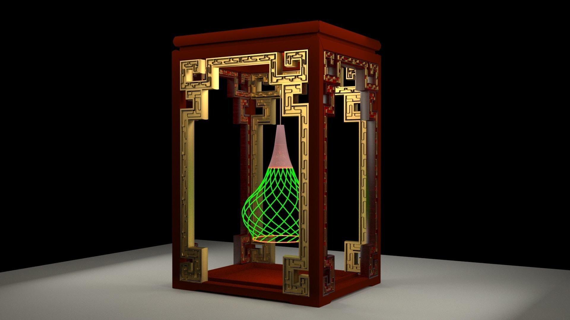 Chinese lantern 3D model_4