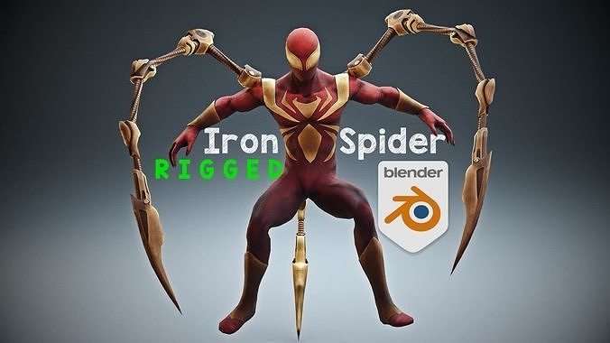 Iron spider man rigged 3D model